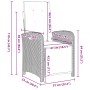 Juego de Comedor de Jardín de 5 Piezas con Fundas de Rattan Poliéster Negro, Mesa de Jardín Negra 140x80x73 cm Cristal Templa...