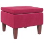 Taburete con patas de madera terciopelo rojo tinto en Taburetes y sillas plegables | Comprar online en Foru.es
