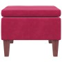 Taburete con patas de madera terciopelo rojo tinto en Taburetes y sillas plegables | Comprar online en Foru.es