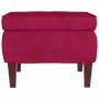 Taburete con patas de madera terciopelo rojo tinto en Taburetes y sillas plegables | Comprar online en Foru.es