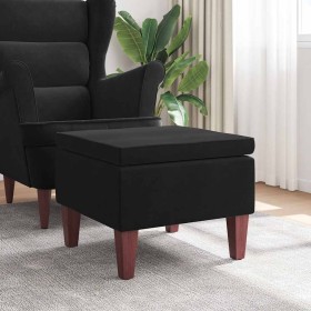 Taburete con patas de madera terciopelo negro en Taburetes y sillas plegables | Comprar online en Foru.es