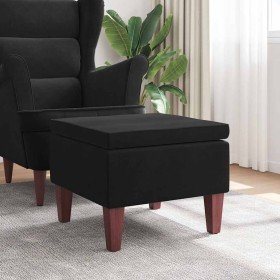 Taburete con patas de madera terciopelo negro en Taburetes y sillas plegables | Comprar online en Foru.es