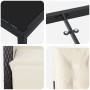 Conjunto de jardín de 9 piezas con cojines gris de poliratán, Mesa de jardín negra 200x80x73 cm de vidrio templado de , Silla...