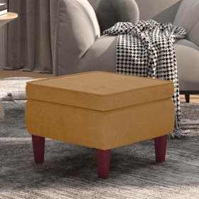 Taburete con patas de madera terciopelo marrón en Taburetes y sillas plegables | Comprar online en Foru.es