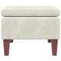 Taburete con patas de madera terciopelo crema en Taburetes y sillas plegables | Comprar online en Foru.es