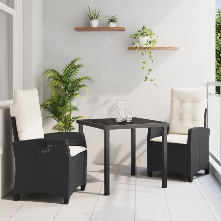 Conjunto de Comedor de Jardín de 3 Piezas con Cojines Grises Poliratán de , Sillas de jardín - Ref: Foro24-3380386, Precio: 3...