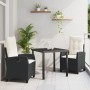 Conjunto de Comedor de Jardín de 3 Piezas con Cojines Grises Poliratán de , Sillas de jardín - Ref: Foro24-3380386, Precio: 3...