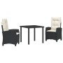 Conjunto de Comedor de Jardín de 3 Piezas con Cojines Grises Poliratán de , Sillas de jardín - Ref: Foro24-3380386, Precio: 3...