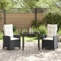 Conjunto de Comedor de Jardín de 3 Piezas con Cojines Grises Poliratán de , Sillas de jardín - Ref: Foro24-3380386, Precio: 3...