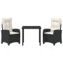 Conjunto de Comedor de Jardín de 3 Piezas con Cojines Grises Poliratán de , Sillas de jardín - Ref: Foro24-3380386, Precio: 3...