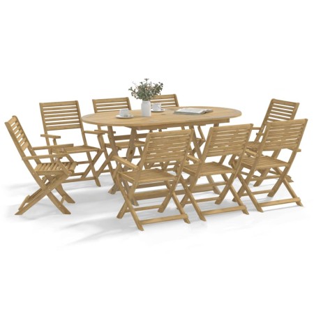 Juego de comedor de jardín 9 piezas madera maciza de acacia en Conjuntos de jardín | Comprar online en Foru.es