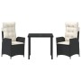 Set de comedor de jardín de 5 piezas con cojines de poliratán negro de , Sillas de jardín - Ref: Foro24-3380480, Precio: 613,...