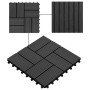 Baldosas de porche de WPC 30x30 cm 2 m² negro 22 unidades en Materiales de construcción | Comprar online en Foru.es