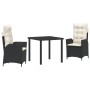 Set de Comedor de Jardín de 5 Piezas con Cojines Gris Claro Poliratán de , Sillas de jardín - Ref: Foro24-3380520, Precio: 56...