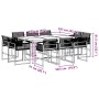 Set de comedor jardín 11 pzas con cojines ratán sintético negro en Conjuntos de jardín | Comprar online en Foru.es