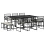 Set de comedor jardín 11 pzas con cojines ratán sintético negro en Conjuntos de jardín | Comprar online en Foru.es