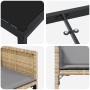 Set de Comedor de Jardín de 5 Piezas con Cojines Ratán Poliéster Beige,  Mesa de Jardín Negra 140x80x73 cm Vidrio Templado | Foro24.es | Tu tienda online para hogar, jardín y más Foro24.es