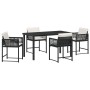 Set de Comedor de Jardín de 5 Piezas con Cojines Beige de Ratan Poli | Foro24.es | Tu tienda online para hogar, jardín y más Foro24.es