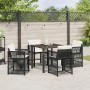 Juego de Comedor de Jardín de 5 Piezas con Cojines Negro Poliratán de , Sillas de jardín - Ref: Foro24-3380769, Precio: 277,0...
