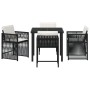 Set de Comedor de Jardín de 5 Piezas con Cojines Negro Poliratán de , Sillas de jardín - Ref: Foro24-3380771, Precio: 315,33 ...