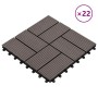 Baldosas de porche WPC 30x30 cm 2 m² marrón oscuro 22 unidades en Materiales de construcción | Comprar online en Foru.es