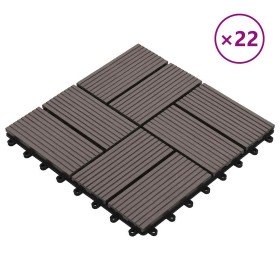 Baldosas de porche WPC 30x30 cm 2 m² marrón oscuro 22 unidades en Materiales de construcción | Comprar online en Foru.es