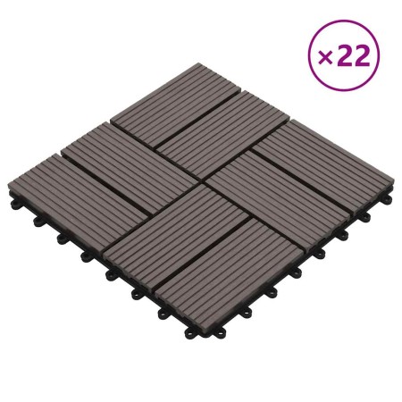 Baldosas de porche WPC 30x30 cm 2 m² marrón oscuro 22 unidades en Materiales de construcción | Comprar online en Foru.es