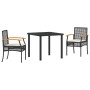 Conjunto de Cena de Jardín de 5 Piezas con Cojines Gris Poliratán de , Sillas de jardín - Ref: Foro24-3380823, Precio: 346,41...