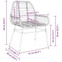 Juego de Comedor de Jardín de 3 Piezas con Cojines Negras de Rattan Poliéster | Foro24.es | Tu tienda online para hogar, jardín y más Foro24.es