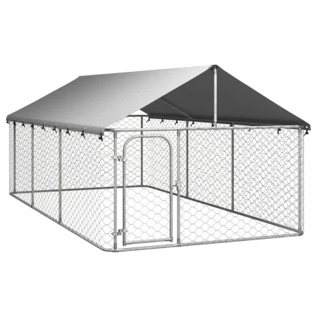 Perrera de exterior con tejado 400x200x150 cm de vidaXL, Casetas y cercados para perros - Ref: Foro24-171499, Precio: 156,07 ...