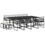 Set comedor de jardín con cojines 13 pzas ratán sintético negro en Conjuntos de jardín | Comprar online en Foru.es