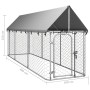 Perrera de exterior con tejado 400x100x150 cm de vidaXL, Casetas y cercados para perros - Ref: Foro24-171497, Precio: 128,55 ...