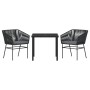Conjunto de Comedor de Jardín de 5 Piezas con Cojines Gris de Poliratán de , Sillas de jardín - Ref: Foro24-3380933, Precio: ...