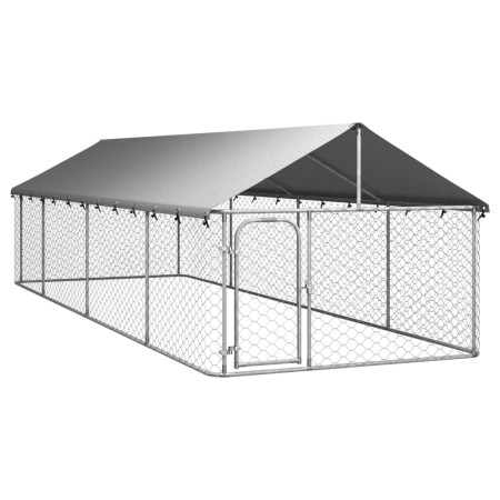 Perrera de exterior con tejado 600x200x150 cm de vidaXL, Casetas y cercados para perros - Ref: Foro24-171500, Precio: 191,00 ...