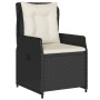 Juego de Comedor de Jardín de 3 Piezas Beige Poliratán, Mesa de Jardín Negra 80x80x73 cm Vidrio Templado de , Sillas de jardí...