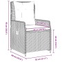 Juego de Comedor de Jardín de 3 Piezas Beige Poliratán, Mesa de Jardín Negra 80x80x73 cm Vidrio Templado de , Sillas de jardí...