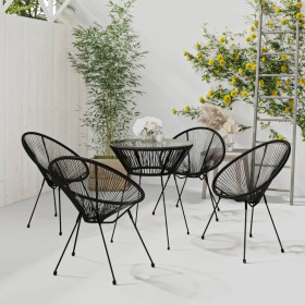 Juego de comedor de jardín 5 piezas negro de vidaXL, Conjuntos de jardín - Ref: Foro24-3085449, Precio: 499,88 €, Descuento: %