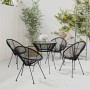 Juego de comedor de jardín 5 piezas negro de vidaXL, Conjuntos de jardín - Ref: Foro24-3085449, Precio: 499,88 €, Descuento: %