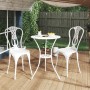 Mesa y sillas de bistró 3 piezas aluminio fundido blanco de vidaXL, Conjuntos de jardín - Ref: Foro24-317752, Precio: 205,37 ...