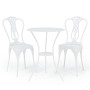 Mesa y sillas de bistró 3 piezas aluminio fundido blanco de vidaXL, Conjuntos de jardín - Ref: Foro24-317752, Precio: 205,37 ...