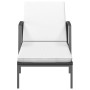 Tumbona con cojín ratán sintético negro de vidaXL, Tumbonas - Ref: Foro24-317635, Precio: 97,30 €, Descuento: %