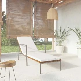 Tumbona de jardín con cojín ratán sintético marrón de vidaXL, Tumbonas - Ref: Foro24-317634, Precio: 96,21 €, Descuento: %