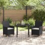 Set de Comedor de Jardín de 5 Piezas con Cojines Negros de Poliratán | Foro24.es | Tu tienda online para hogar, jardín y más Foro24.es