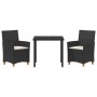 Set de Comedor de Jardín de 5 Piezas con Cojines Negros de Poliratán | Foro24.es | Tu tienda online para hogar, jardín y más Foro24.es