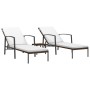 Tumbonas con mesita 2 unidades ratán sintético marrón de vidaXL, Tumbonas - Ref: Foro24-317637, Precio: 190,05 €, Descuento: %