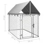 Perrera de exterior con tejado 200x100x150 cm de vidaXL, Casetas y cercados para perros - Ref: Foro24-171496, Precio: 96,38 €...