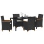Set de Comedor de Jardín de 5 Piezas con Cojines Negro Poliratán de , Sillas de jardín - Ref: Foro24-3381089, Precio: 534,18 ...