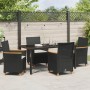 Set de Comedor de Jardín de 5 Piezas con Cojines Negro Poliratán de , Sillas de jardín - Ref: Foro24-3381089, Precio: 534,18 ...