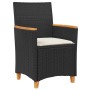 Set de Comedor de Jardín de 5 Piezas con Cojines Negro Poliratán de , Sillas de jardín - Ref: Foro24-3381089, Precio: 534,18 ...