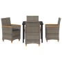 Set de Comedor de Jardín de 5 piezas con Cojines Gris de Poliratán | Foro24.es | Tu tienda online para hogar, jardín y más Foro24.es